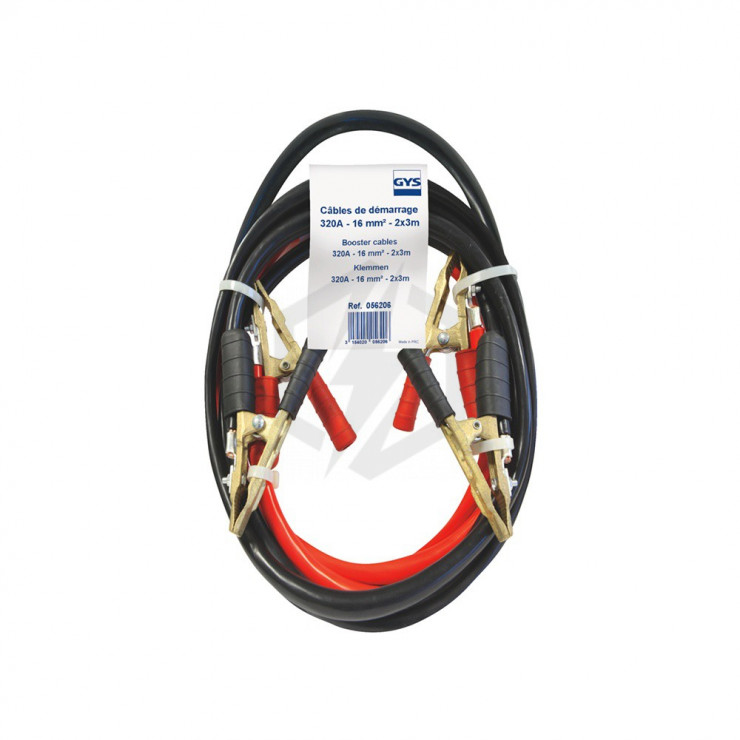 cable dépannage démarrage PRO GYS 320A 16mm² longueur 3M Pince pro laiton  pur