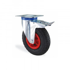 Roulette fixe chape zinguee roue gonflable d.260 150kgs Quincaillerie -  AGZ000448985