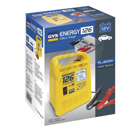 Chargeur de batterie GYS Energy 126 12V 4-6ah pour batterie de 15 à 60ah 023222