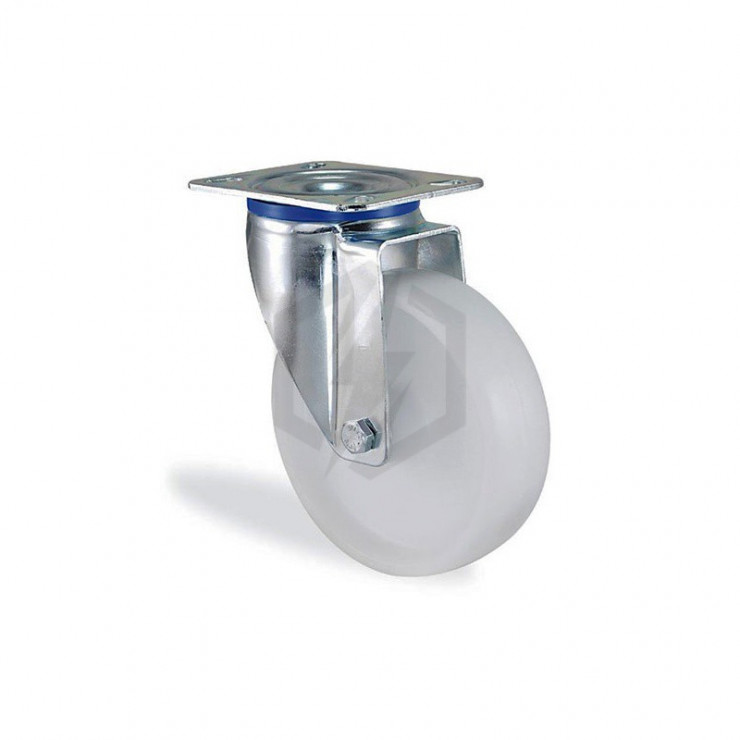 Roulette pivotante polypropylène blanc diamètre 80mm charge 100kg