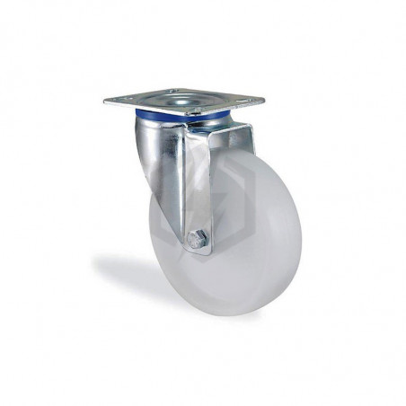 Roulette pivotante polypropylène blanc diamètre 80mm charge 100kg