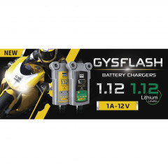 Chargeur de batterie GYSFLASH Lithium 1.12 pour batterie 12V de 0.5 à 20ah 029675