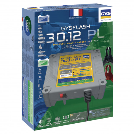 Chargeur de batterie GYSFLASH 30.12 PL Plomb et Lithium de 7 à 375ah 029668