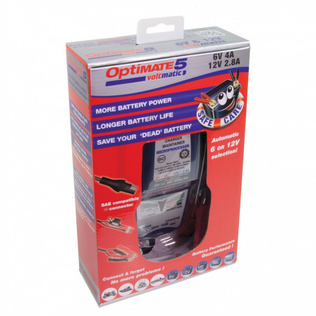 Chargeur de batterie TECMATE Optimate 5 VOLTMATIC 6V et 12V 2.8A TM-222