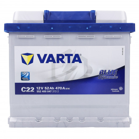 Batterie Varta Blue Dynamic C22 12v 52ah 470A 552 400 047 L1D