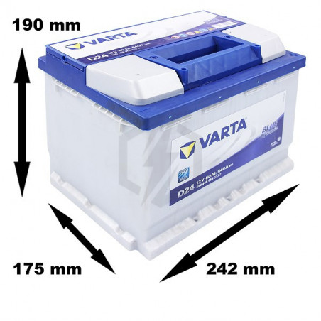 Batterie varta d24 12V 60 Ah 540A - Équipement auto