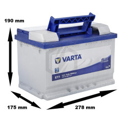 Batterie Varta Blue Dynamic E11 12v 74ah 680A 574 012 068 L3D