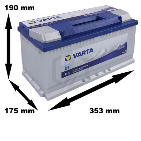 Varta batterie auto g3 (+ droite) 12v 95ah 800a VARTA 12495 Pas Cher 