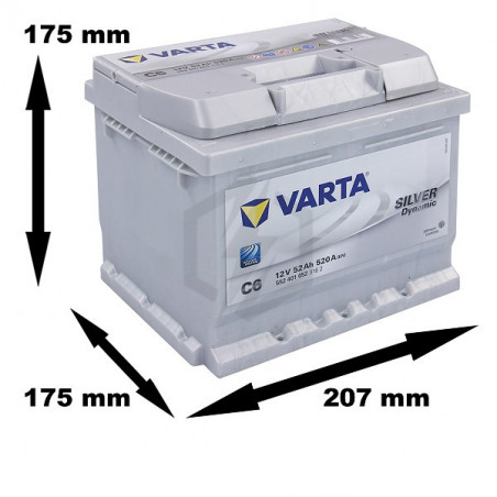 Batterie Varta Silver Dynamic C6 12v 52ah 520A 552 401 052 LB1D