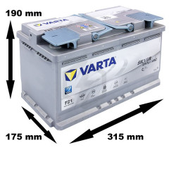 Batterie Varta START-STOP AGM F21 12V 80ah 800A 580 901 080 L4D