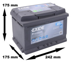 Batterie voiture 12v 60ah 600A FA612