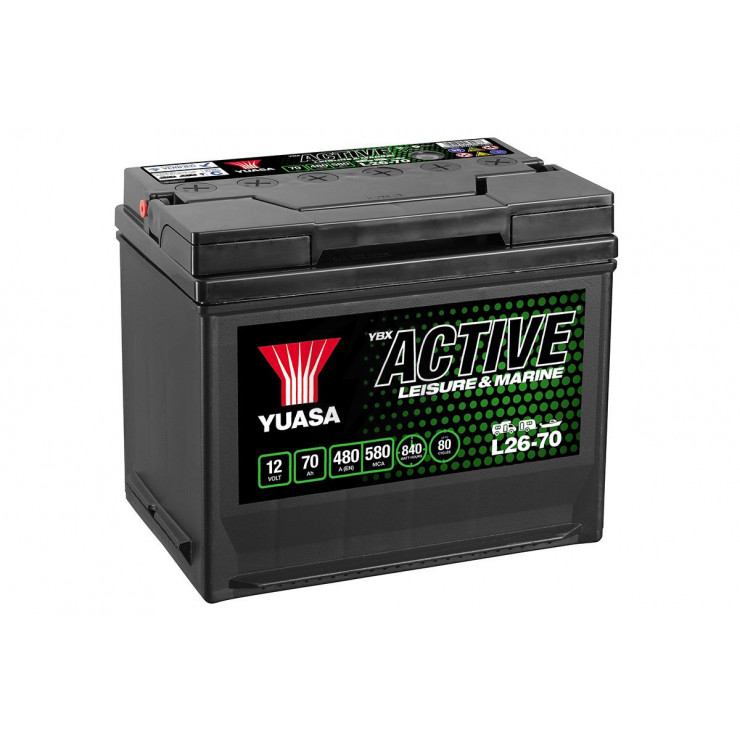Batterie décharge lente Yuasa  L26-70 Leisure 12v 70ah