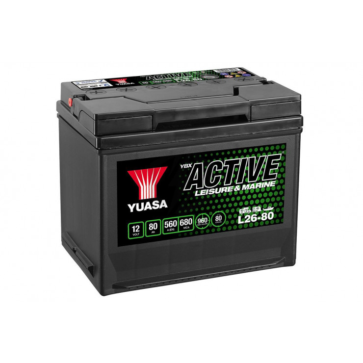 Batterie décharge lente Yuasa L26-80 Leisure 12v 80ah