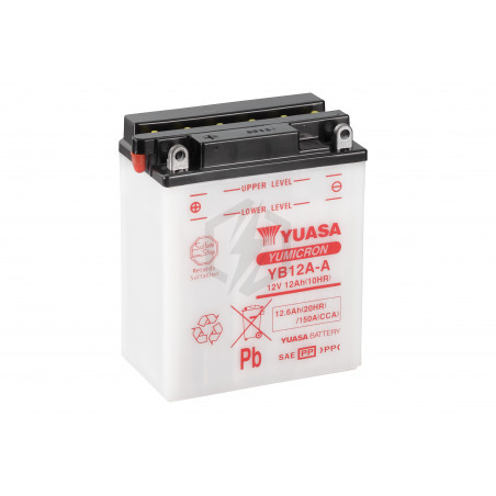 Batterie moto YUASA YB12A-A 12V 12.6AH 150A