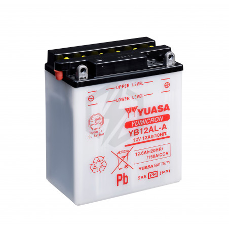 Batterie moto YUASA YB12AL-A 12V 12.6AH 150A