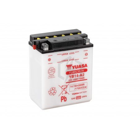 Batterie moto YUASA YB14-A2 12V 14.7AH 175A