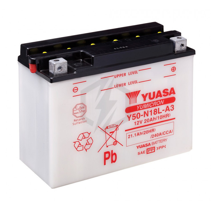 Batterie moto YUASA Y50-N18L-A3 12V 21.1AH 240A