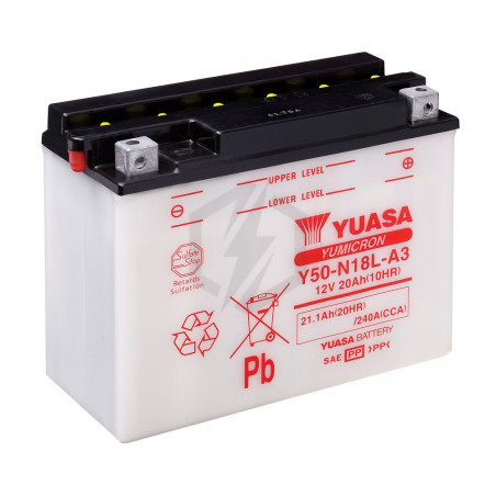 Batterie moto YUASA Y50-N18L-A3 12V 21.1AH 240A