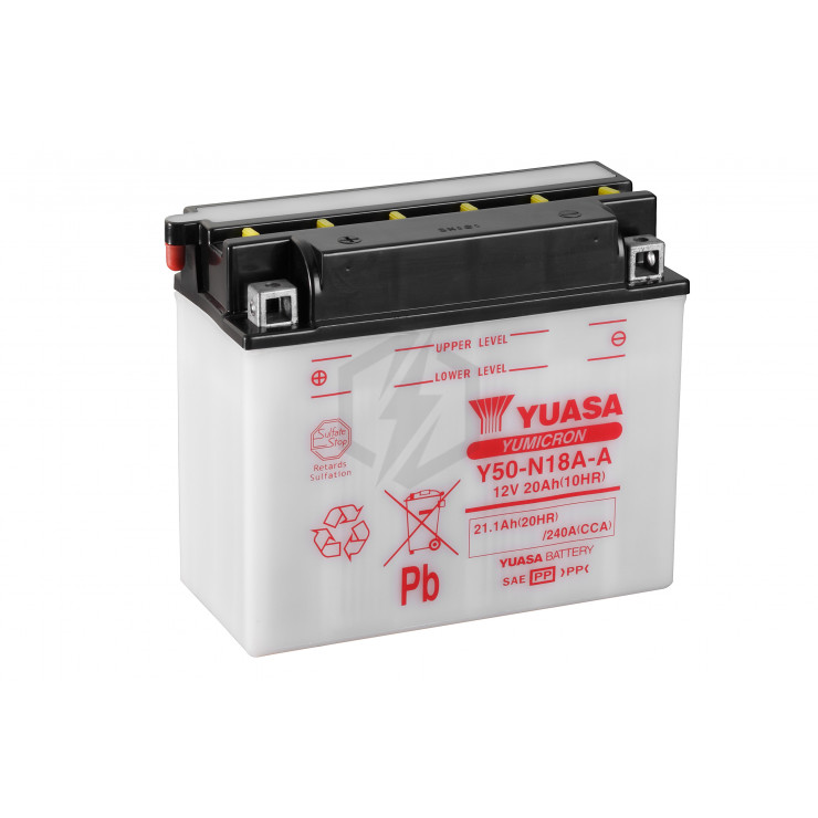 Batterie moto YUASA Y50-N18A-A 12V 21.1AH 240A