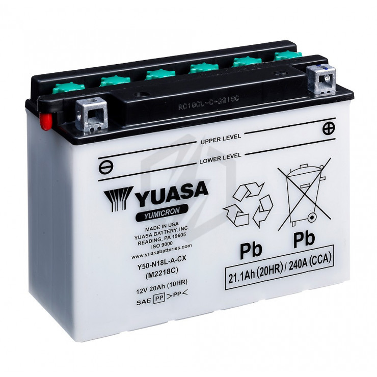 Batterie moto YUASA Y50-N18L-A-CX 12V 21.1AH 260A
