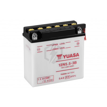 Batterie moto YUASA 12N5.5-3B 12V 5.8AH 55A