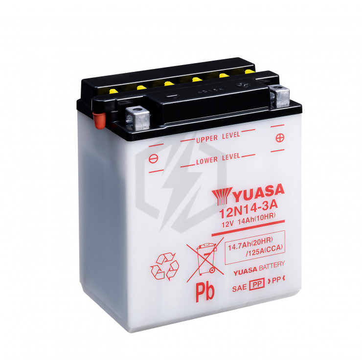 Batterie moto YUASA 12N14-3A 12V 14.7AH 125A