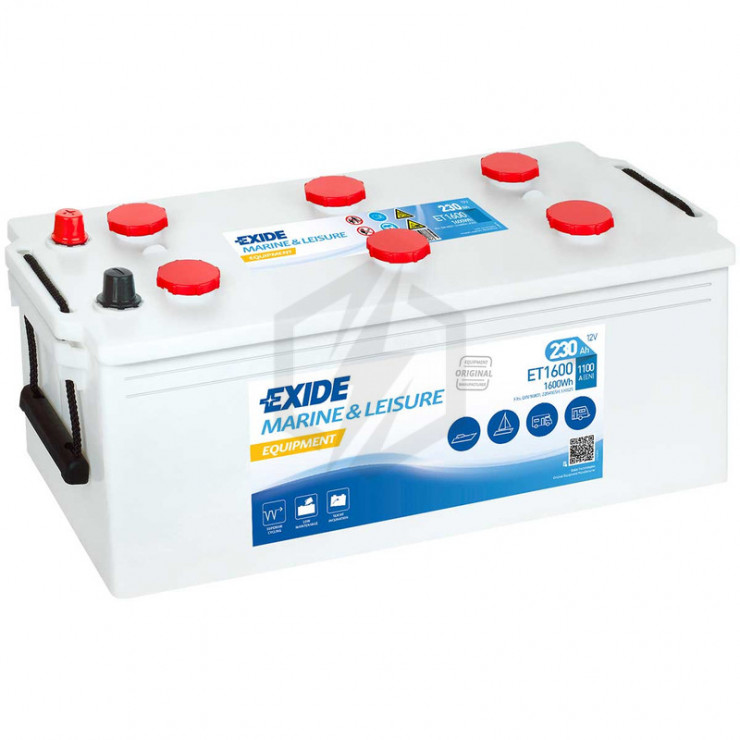 Batterie décharge lente Exide ET1600  Equipement 12v 230 ah