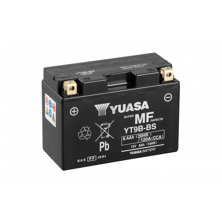 Batterie moto YUASA YT9B-BS 12V 8.4AH 120A