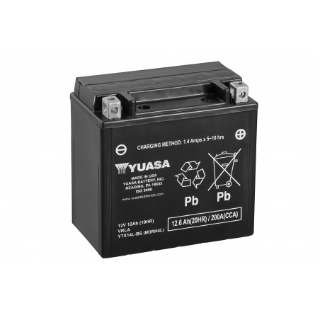 Batterie moto YUASA YTX14L-BS 12V 12.6AH 200A