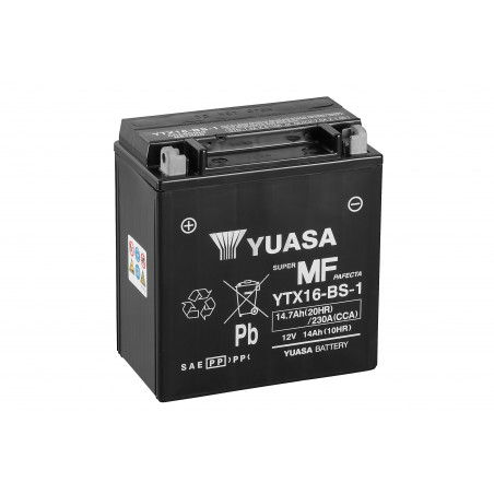 Batterie moto YUASA YTX16-BS-1 12V 14.7AH 230A