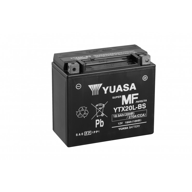 Batterie moto YUASA YTX20L-BS 12V 18.9AH 270A