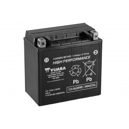 Batterie moto YUASA YTX14H-BS 12V 12.6AH 240A