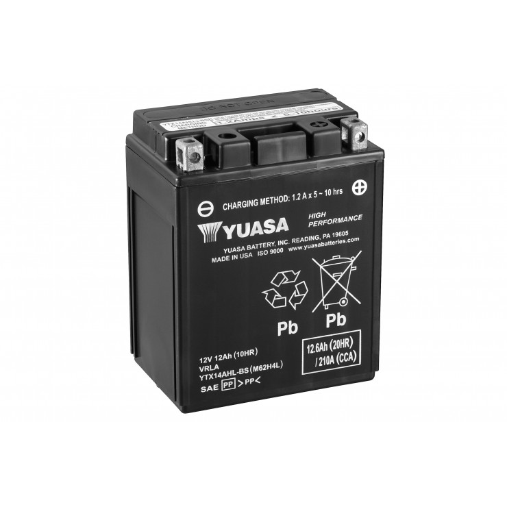 Batterie moto YUASA YTX14AHL-BS 12V 12.6AH 210A