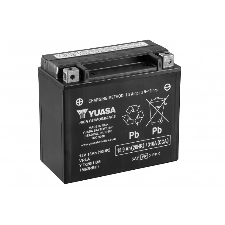 Batterie moto YUASA YTX20H-BS 12V 18.9AH 310A