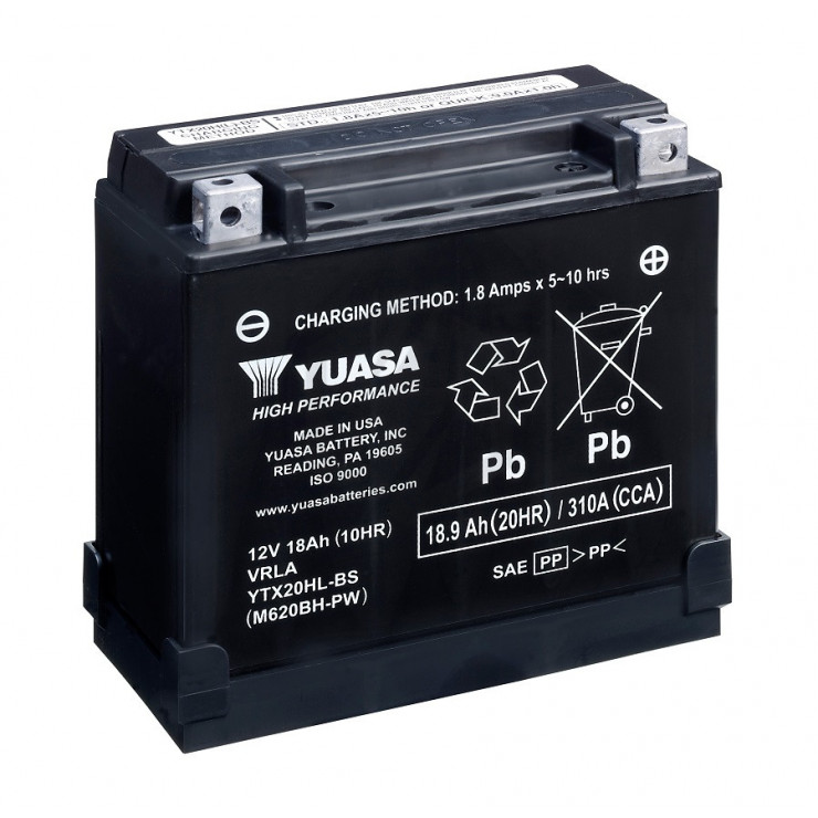 Batterie moto YUASA YTX20L-BS 12V 18.9AH 270A