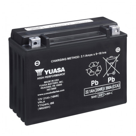 Batterie moto YUASA YTX24HL-BS 12V 22.1AH 350A