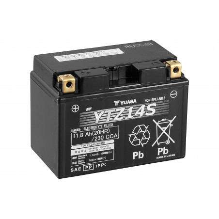 Batterie moto YUASA YTZ14S 12V 11.8AH 230A