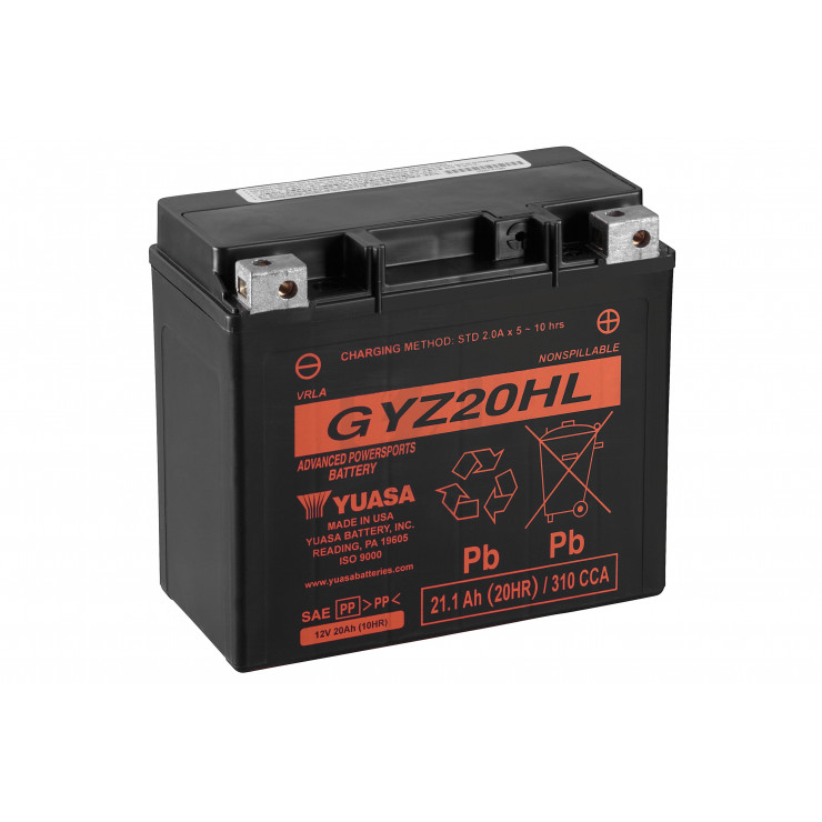 Batterie moto YUASA GYZ20HL 12V 21.1AH 310A