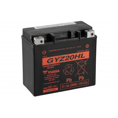 Batterie moto YUASA GYZ20HL 12V 21.1AH 310A