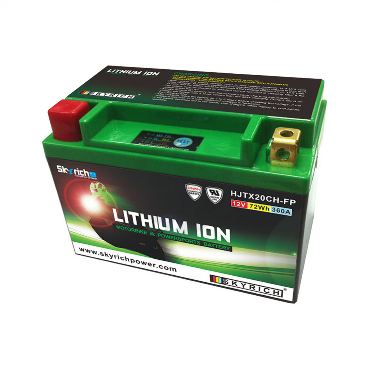 BATTERIE MOTO LITHIUM SKYRICH HJTX20CH-FP YTX16-BS YX20CH-BS