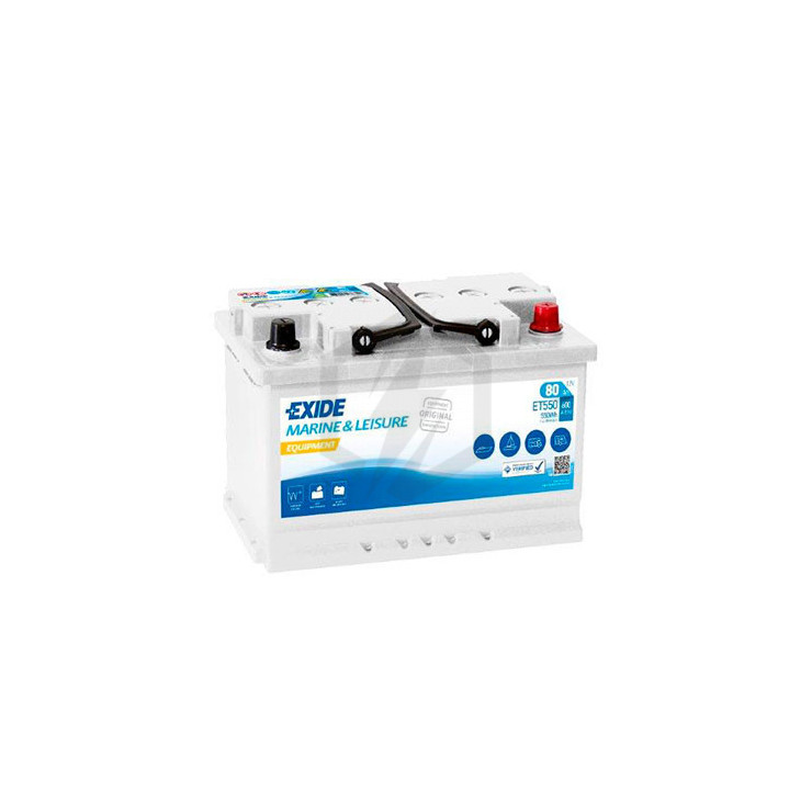 Batterie décharge lente Exide ET550 Equipement 12v 80 ah X3D