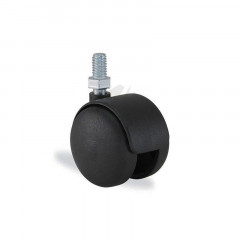 Roulette bureau noir diamètre 35mm charge 15kg tige fileté 13.5mm