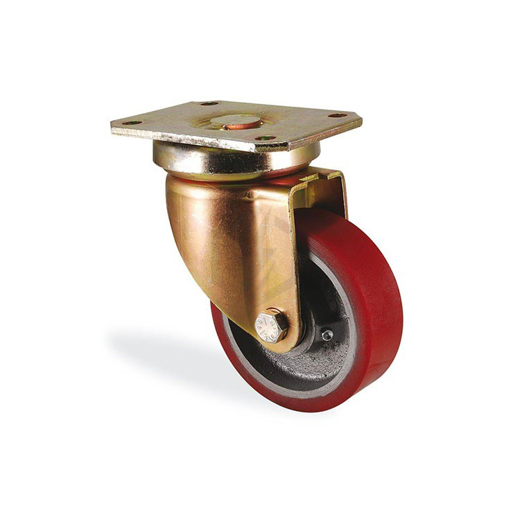 Roulette pivotante polyuréthane rouge forte charge diamètre 150mm charge 700kg