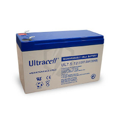 Batterie plomb étanche UL7.5-12 Ultracell 12v 7.5ah