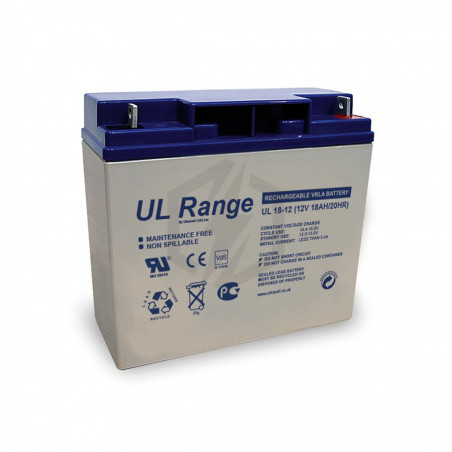 Batterie plomb étanche UL12-18 Ultracell 12v 18ah