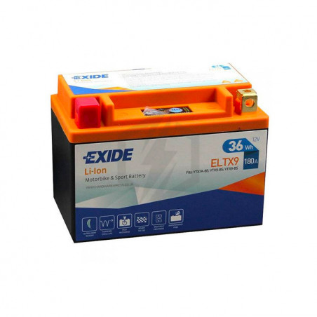 Batterie moto YTX9-BS Exide Lithium Li-ion 12V 3AH 180A ELTX9 YTX7A-BS