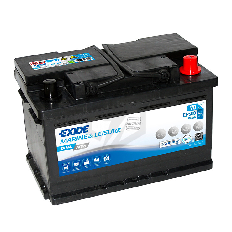 Batterie EXIDE Dual AGM EP600 12V 70ah 760A