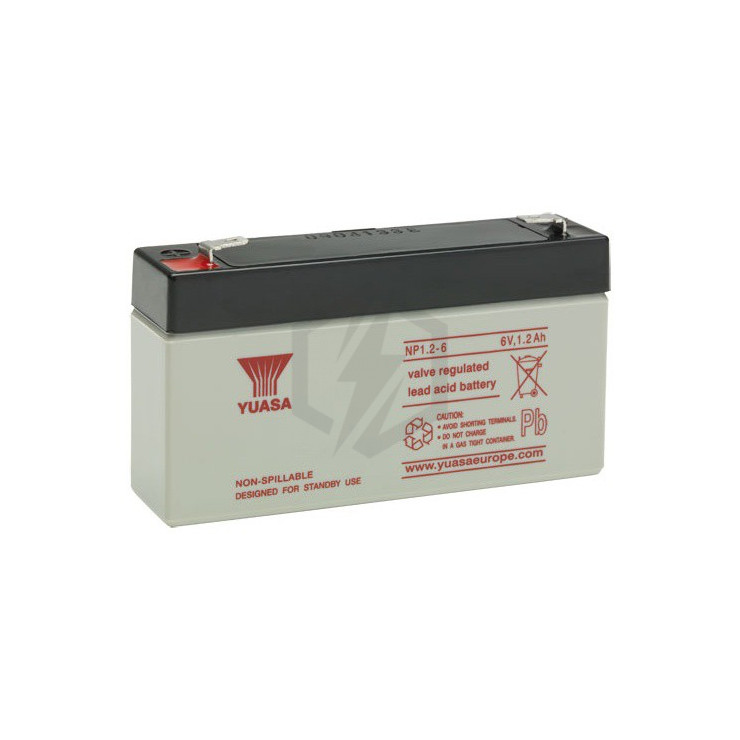 Batterie plomb étanche NP1.2-6FR Yuasa 6V 0.8ah