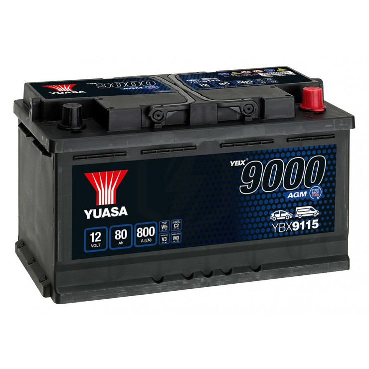 Batterie de voiture 12V, 80Ah, 800A, 315x175x190mm, massage pour