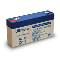 Batterie plomb étanche UL1.3-6 Ultracell 6v 1.3ah